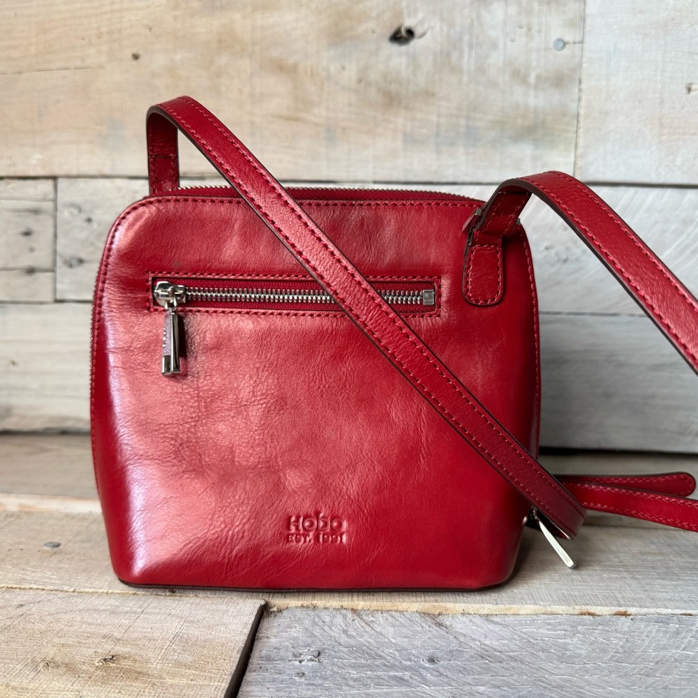 HOBO Red Leather Crossbody Bag - Picture 3 of 10